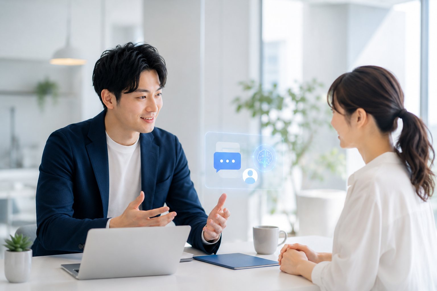 対話しながら相談するイメージ
